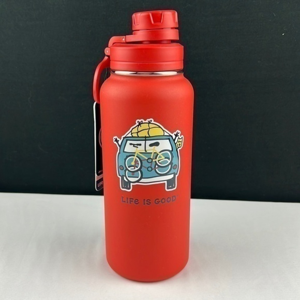 MEN  - Life is Good - ‘Road Trip’ Insulated Water Bottle. 32oz. NWT Firm!